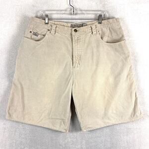 VTG Quiksilver Salt Water Denim Shorts Mens 36 Beige Corduroy Skate Surf Y2K